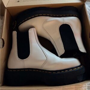 Dr. Martens White and Black Ankle Boots